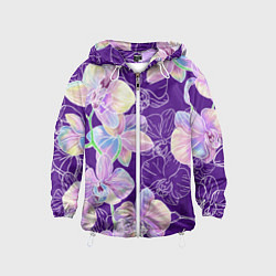 Детская ветровка Японские акварельные орхидеи