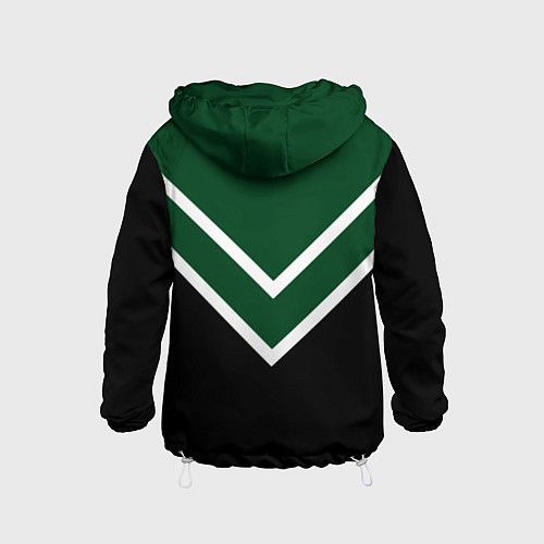 Детская ветровка Зелёный с чёрным и белые полосы / 3D-Белый – фото 2