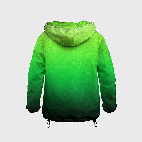 Детская ветровка Градиент мозаика зелёный в тёмный / 3D-Черный – фото 2