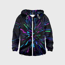 Ветровка с капюшоном детская Neon rods, цвет: 3D-белый