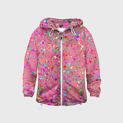 Детская ветровка Розовый с разноцветными брызгами
