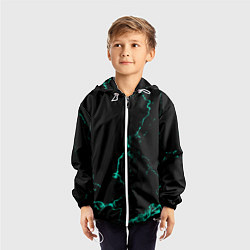 Ветровка с капюшоном детская Color black turquoise, цвет: 3D-белый — фото 2