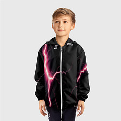 Ветровка с капюшоном детская Lightning pink, цвет: 3D-белый — фото 2