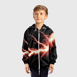 Ветровка с капюшоном детская Lightning red, цвет: 3D-белый — фото 2
