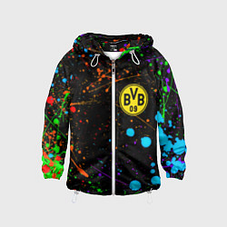 Ветровка с капюшоном детская Borussia neon splash, цвет: 3D-белый