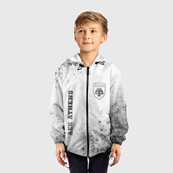 Ветровка с капюшоном детская AEK Athens - white gradient вертикально, цвет: 3D-черный — фото 2