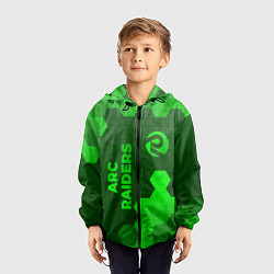 Ветровка с капюшоном детская ARC Raiders - green gradient вертикально, цвет: 3D-черный — фото 2