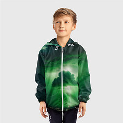 Ветровка с капюшоном детская Зелёный гром, цвет: 3D-белый — фото 2