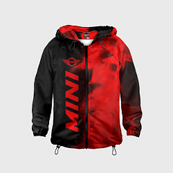 Ветровка с капюшоном детская Mini - red gradient по-вертикали, цвет: 3D-черный