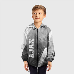 Ветровка с капюшоном детская Ajax - grey gradient вертикально, цвет: 3D-черный — фото 2