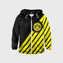Ветровка с капюшоном детская Borussia geometry yellow, цвет: 3D-белый