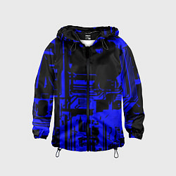 Детская ветровка Чёрный и синий ультрамарин абстракция