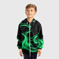 Ветровка с капюшоном детская Color green smoke, цвет: 3D-белый — фото 2