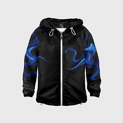 Ветровка с капюшоном детская Color blue abstraction, цвет: 3D-белый