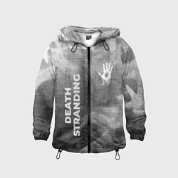Ветровка с капюшоном детская Death Stranding - grey gradient вертикально, цвет: 3D-черный