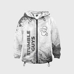 Ветровка с капюшоном детская Stumble Guys - white gradient вертикально, цвет: 3D-черный