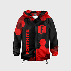 Ветровка с капюшоном детская Fortnite - red gradient вертикально, цвет: 3D-черный
