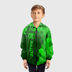 Ветровка с капюшоном детская Zotye - green gradient по-вертикали, цвет: 3D-черный — фото 2