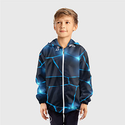 Ветровка с капюшоном детская Неоновый космический фон потрескавшееся земля, цвет: 3D-белый — фото 2