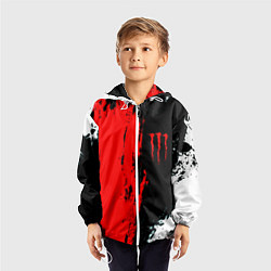 Ветровка с капюшоном детская Monster energy краски спорт, цвет: 3D-белый — фото 2