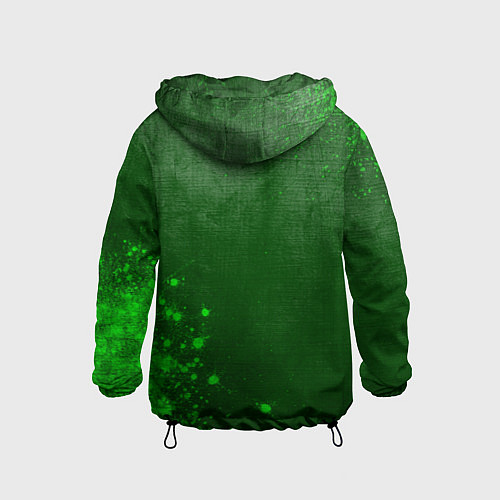 Детская ветровка Gears of War - green gradient вертикально / 3D-Черный – фото 2