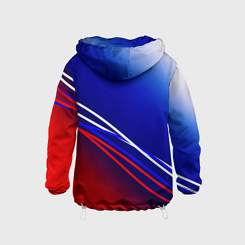 Детская ветровка Герб России и градиент бело-сине-красный / 3D-Белый – фото 2