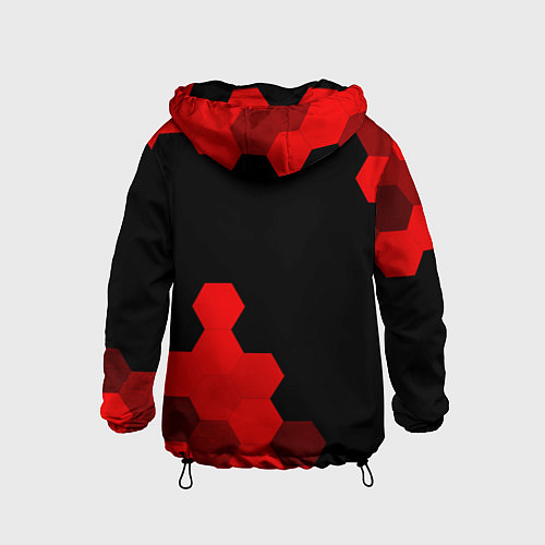 Детская ветровка Among Us - red gradient вертикально / 3D-Черный – фото 2