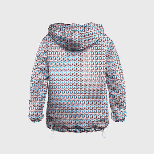 Детская ветровка Красно-синие фигуры на белом фоне / 3D-Белый – фото 2