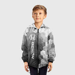 Ветровка с капюшоном детская Honda - grey gradient по-вертикали, цвет: 3D-черный — фото 2