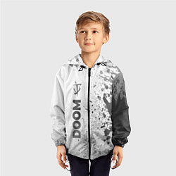 Ветровка с капюшоном детская Doom - white gradient по-вертикали, цвет: 3D-черный — фото 2