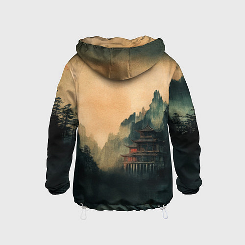 Детская ветровка Старый Японский монастырь / 3D-Белый – фото 2