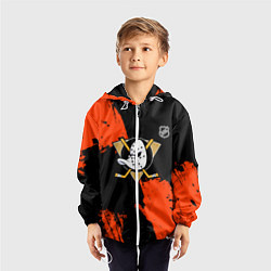 Ветровка с капюшоном детская Анахайм Дакс - оранжевая краска, цвет: 3D-белый — фото 2