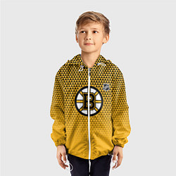 Ветровка с капюшоном детская Бостон Брюинз - паттерн треугольников, цвет: 3D-белый — фото 2