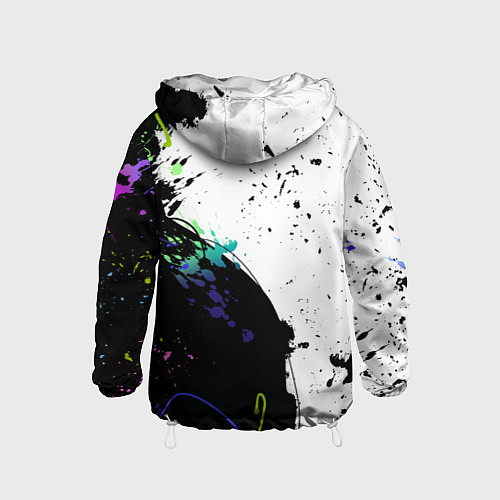 Детская ветровка Неоновые брызги - жуткие улыбки / 3D-Белый – фото 2