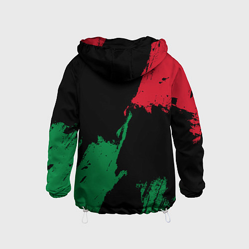 Детская ветровка Чикаго Блэкхокс - брызги красок / 3D-Белый – фото 2