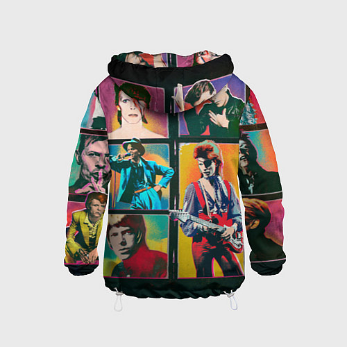 Детская ветровка David Bowie vintage collage / 3D-Белый – фото 2