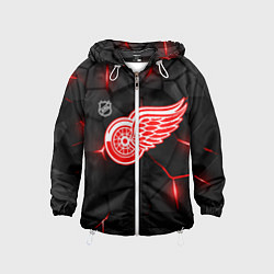 Ветровка с капюшоном детская Детройт Ред Уингз - плиты с подсветкой, цвет: 3D-белый