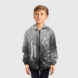 Ветровка с капюшоном детская Assassins Creed - grey gradient вертикально, цвет: 3D-черный — фото 2