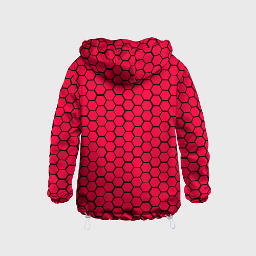 Детская ветровка Вашингтон Кэпиталз - красные соты / 3D-Белый – фото 2
