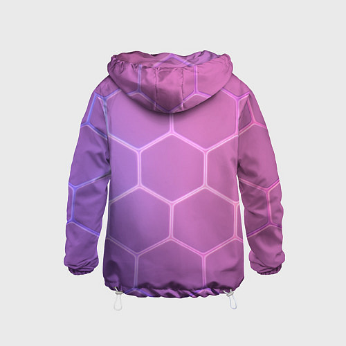 Детская ветровка Розовые неоновые соты / 3D-Белый – фото 2