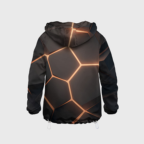 Детская ветровка Серая текстура из сот / 3D-Белый – фото 2