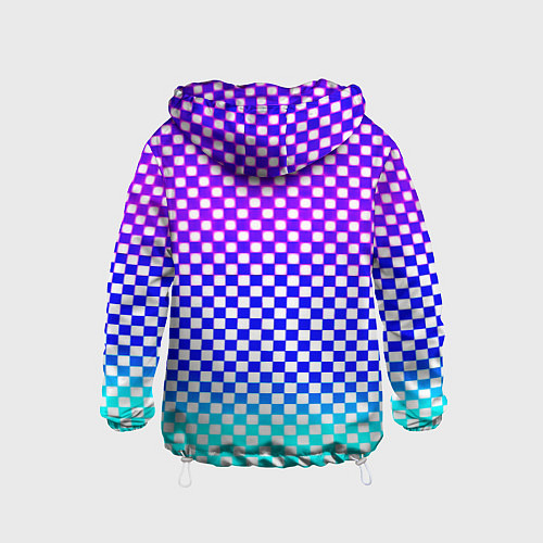 Детская ветровка Monster шахматная клетка градиент / 3D-Белый – фото 2