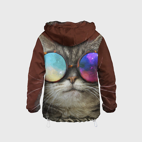 Детская ветровка A Cat with multicolored glasses / 3D-Белый – фото 2