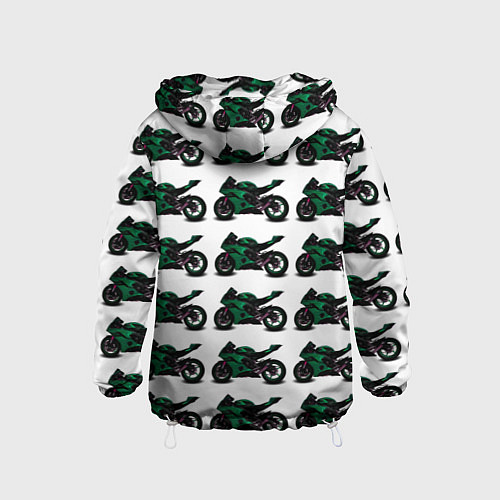 Детская ветровка Motorbike dark green / 3D-Белый – фото 2