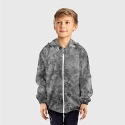 Ветровка с капюшоном детская Абстракция - grey polished chip, цвет: 3D-белый — фото 2