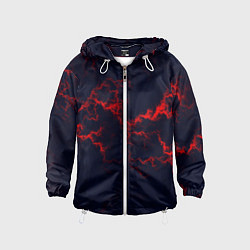 Ветровка с капюшоном детская Lightning red glow, цвет: 3D-белый