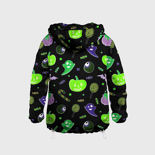 Детская ветровка Halloween black pumpkin pattern / 3D-Белый – фото 2
