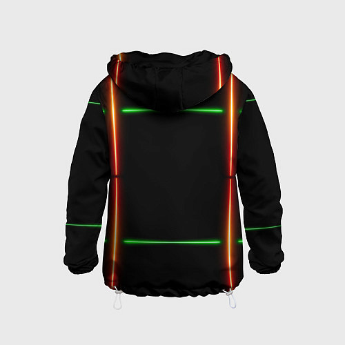 Детская ветровка Color black green orange lines / 3D-Белый – фото 2