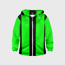 Детская ветровка Color green black line