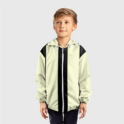 Ветровка с капюшоном детская Color black beige line, цвет: 3D-белый — фото 2